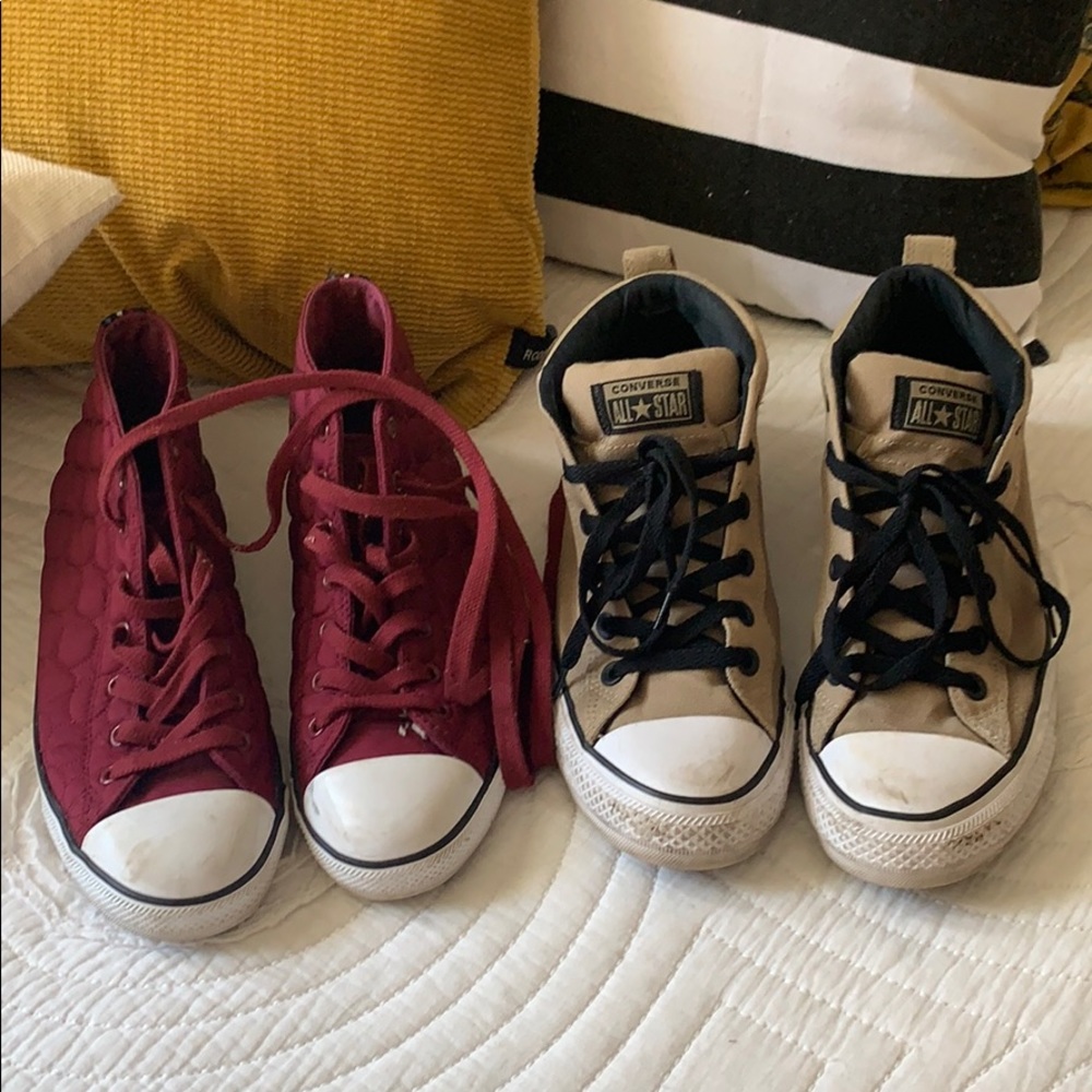 CONVERSE ALL STARS: TWO PAIR OF CHUCKS.